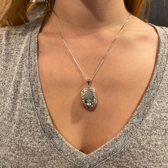 .925 Sterling Silver Claddagh Design Locket Necklace - Picture 11 of 17